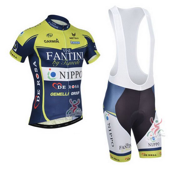 2013 Maillot Vini Fantini Tirantes Mangas Cortas verde Y Azul